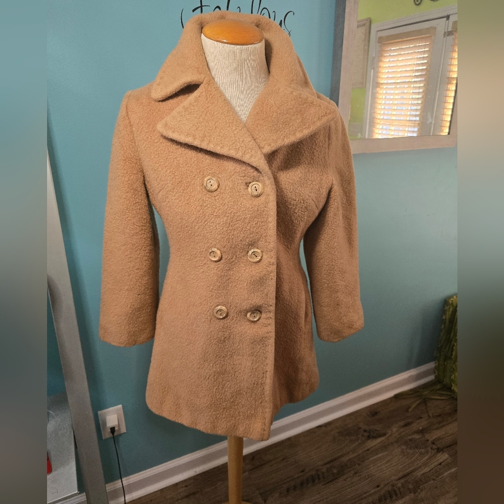 ⚡️Vintage Tan Double-Breasted Wool Mohair Coat